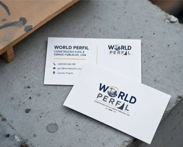 Cartões de visita World Perfil sobre betão