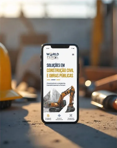 Telemóvel a mostrar o website da World Perfil