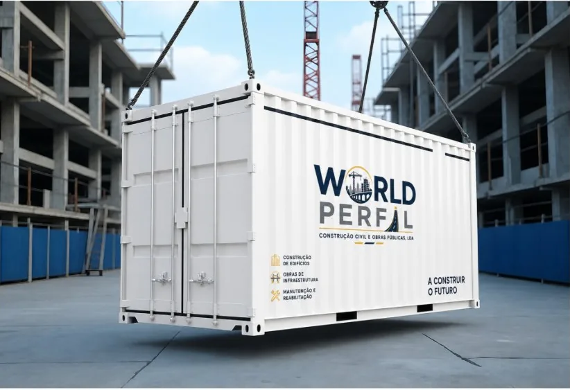 Contentor branco com a marca World Perfil